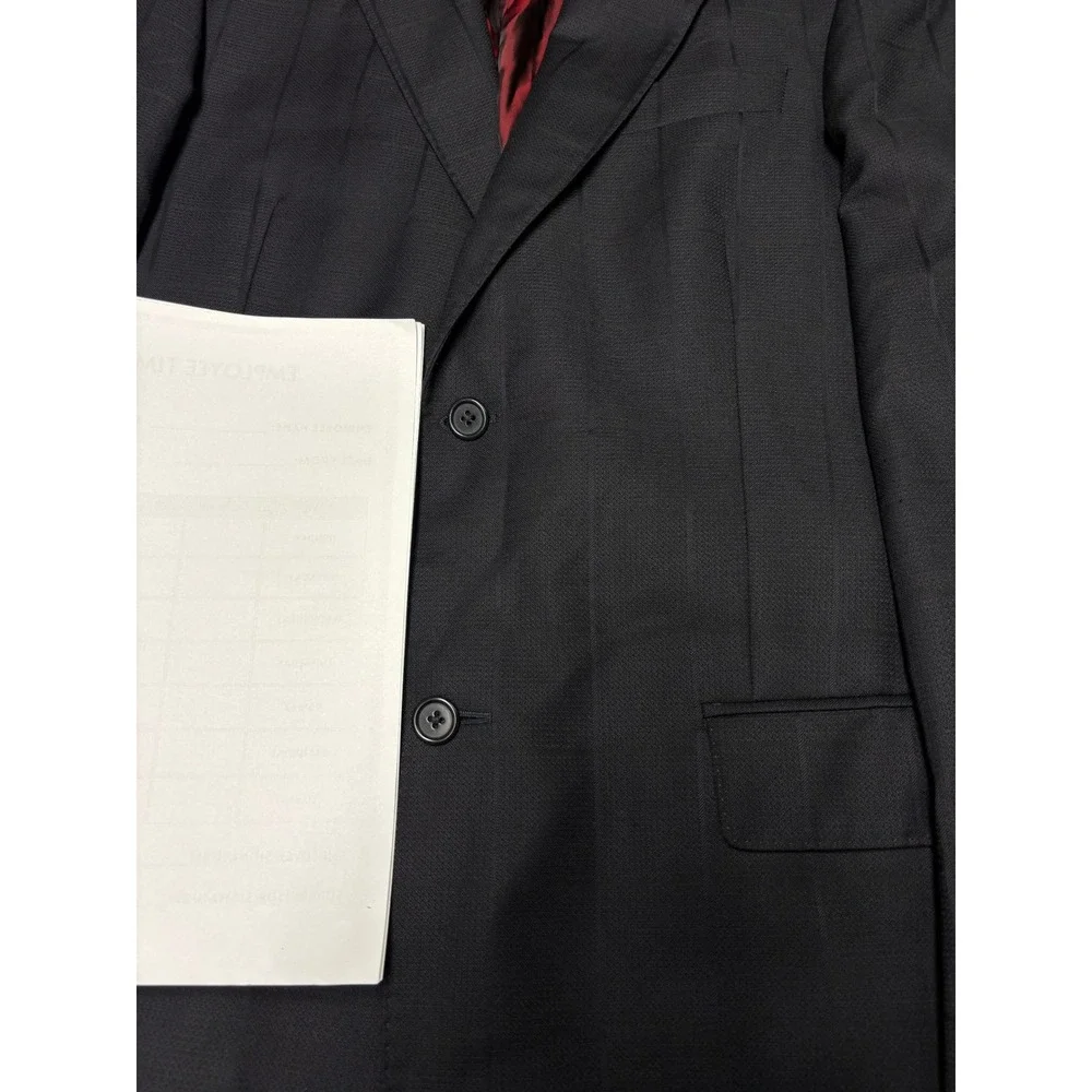 Gianni Orvieto Italy Windowpane Suit Angelico Super 120s Wool 2 Pc Men 41R 32X32